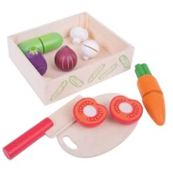 BIGJIGS Cutting Veg Toy Food & Crate