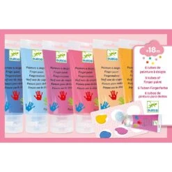 Djeco 6 Finger Paint's Tubes - Sweet - Colours For Little Ones