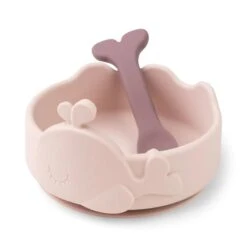 Done By Deer Silicone Stick & Stay Wally Bowl & Baby Spoon - Powder