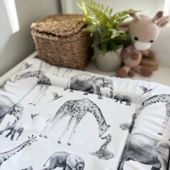 Grey Safari Animal Print Changing Mat ( All Sizes) -Baby Products Store Fred Noah Grey Safari Animal Print Changing Mat All Sizes 10