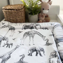 Grey Safari Animal Print Changing Mat ( All Sizes) -Baby Products Store Fred Noah Grey Safari Animal Print Changing Mat All Sizes 13