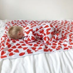 Love Heart Print Blanket -Baby Products Store Fred Noah Love Heart Print Blanket 3