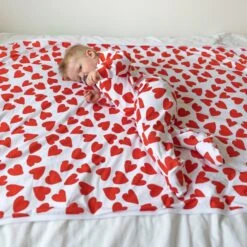 Love Heart Print Blanket -Baby Products Store Fred Noah Love Heart Print Blanket 4