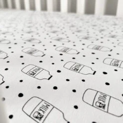 Milk Bottle Fitted Cot Sheet -Baby Products Store Fred Noah Milk Bottle Fitted Cot Sheet 3
