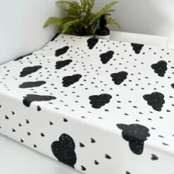 Monchrome Raindrops Changing Mat (All Sizes) -Baby Products Store Fred Noah Monchrome Raindrops Changing Mat All Sizes 2