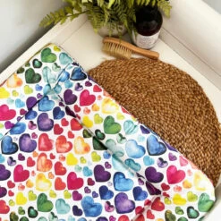 Rainbow Heart Print - Changing Mat ( All Sizes)