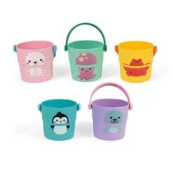 Janod 5 Activities Buckets Bath Toy
