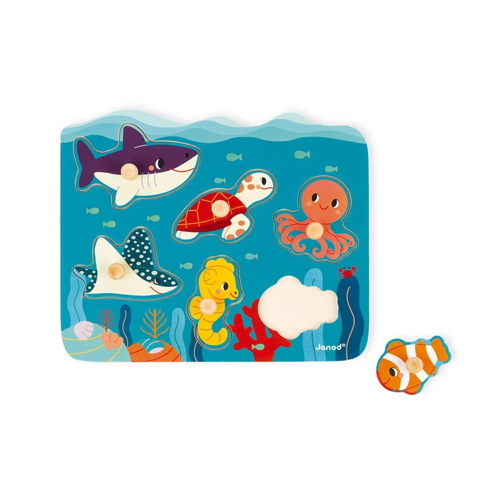 Janod Ocean Marine Animals Peg Puzzle - In Partnership With WWF 5 Janod Ocean Marine Animals Peg Puzzle - In Partnership With WWF - Image 3