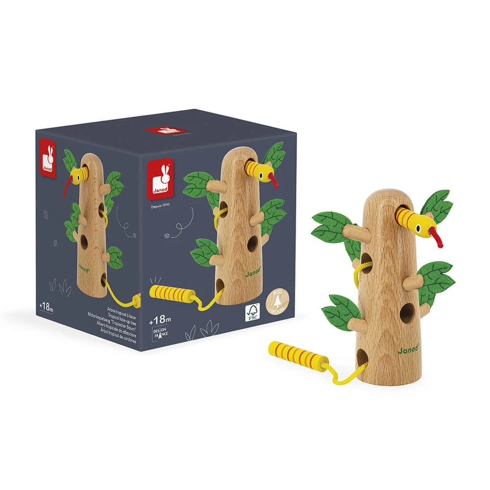 Janod Tropik Tropical Lace Up Tree - Lacing Game 3 Janod Tropik Tropical Lace Up Tree - Lacing Game