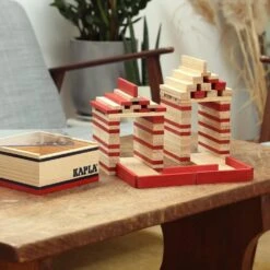Kapla 40 Coloured Wooden Construction Blocks In A Square Box - Red -Baby Products Store Kapla Kapla 40 Coloured Wooden Construction Blocks in a Square Box Red Wooden Blocks 5