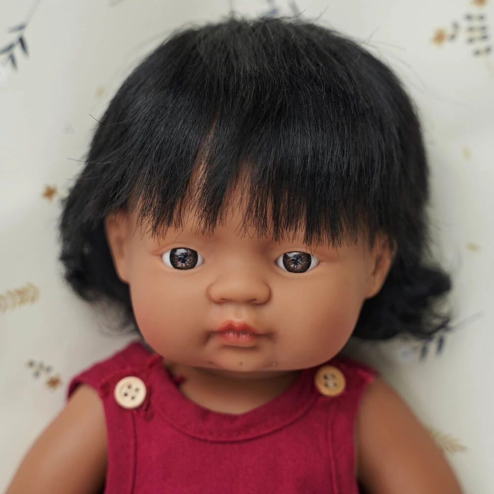 Miniland Hispanic Baby Girl Doll 38cm - Black Hair 4 Miniland Hispanic Baby Girl Doll 38cm - Black Hair - Image 2