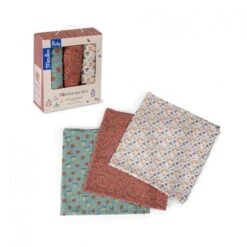 Moulin Roty Set Of 3 Muslin Squares - Pomme Des Bois
