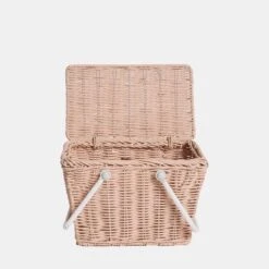 Piki Rattan Basket - Rose -Baby Products Store Olli Ella Piki Rattan Basket Rose 5