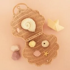 Shell Purse - Rose -Baby Products Store Olli Ella Shell Purse Rose 3