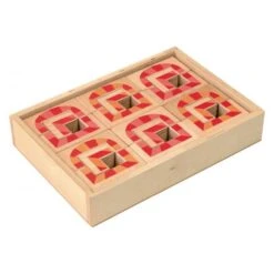 Antique Windows Building Blocks In Box - Set Of 18