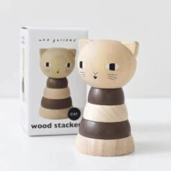 Wooden Stacker - Cat -Baby Products Store Wee Gallery Wooden Stacker Cat Stacking Toys 5