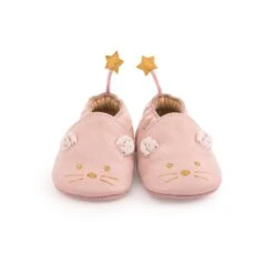 Moulin Roty Pink Leather Slippers - Il Était Une Fois
