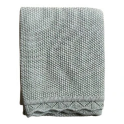 Knitted Blanket - Sage